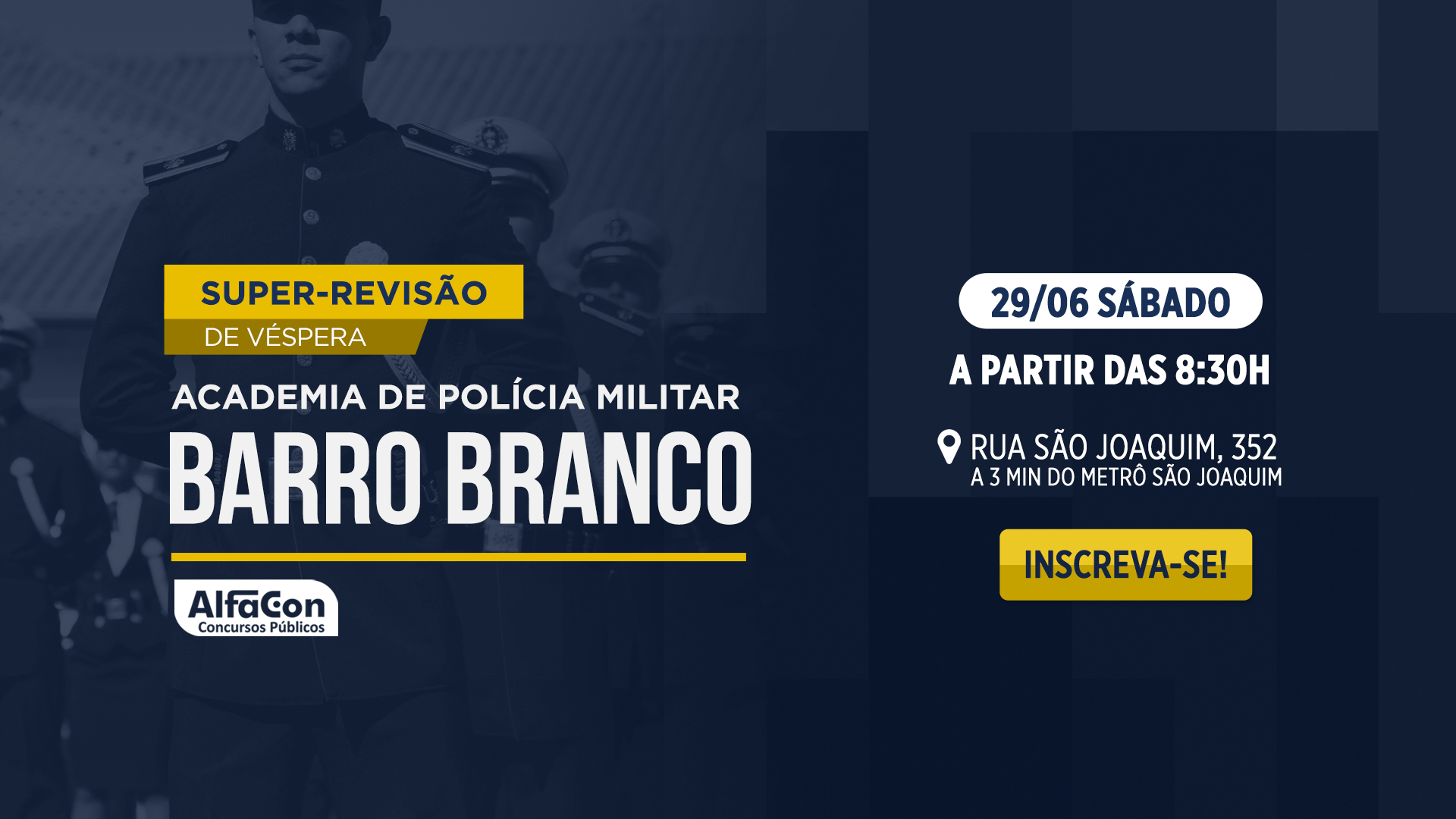 EVENTO PRESENCIAL: SUPER-REVISÃO DE VÉSPERA (SRV) | ACADEMIA DO BARRO BRANCO