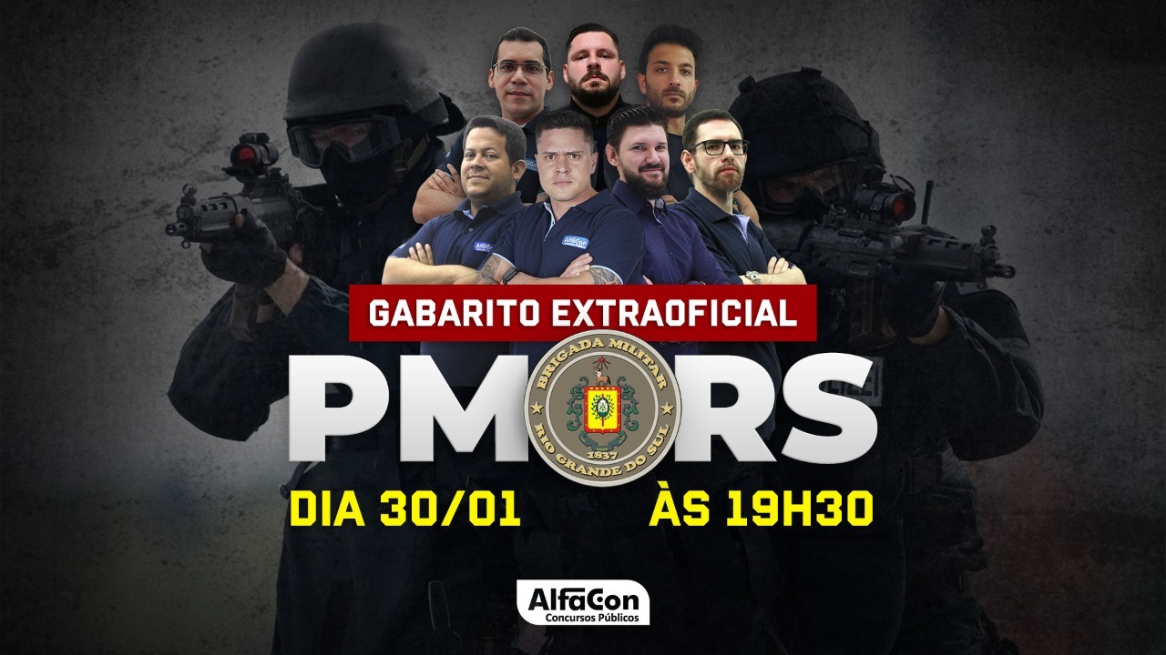 Gabarito Extraoficial e questões passíveis de recurso - PMRS