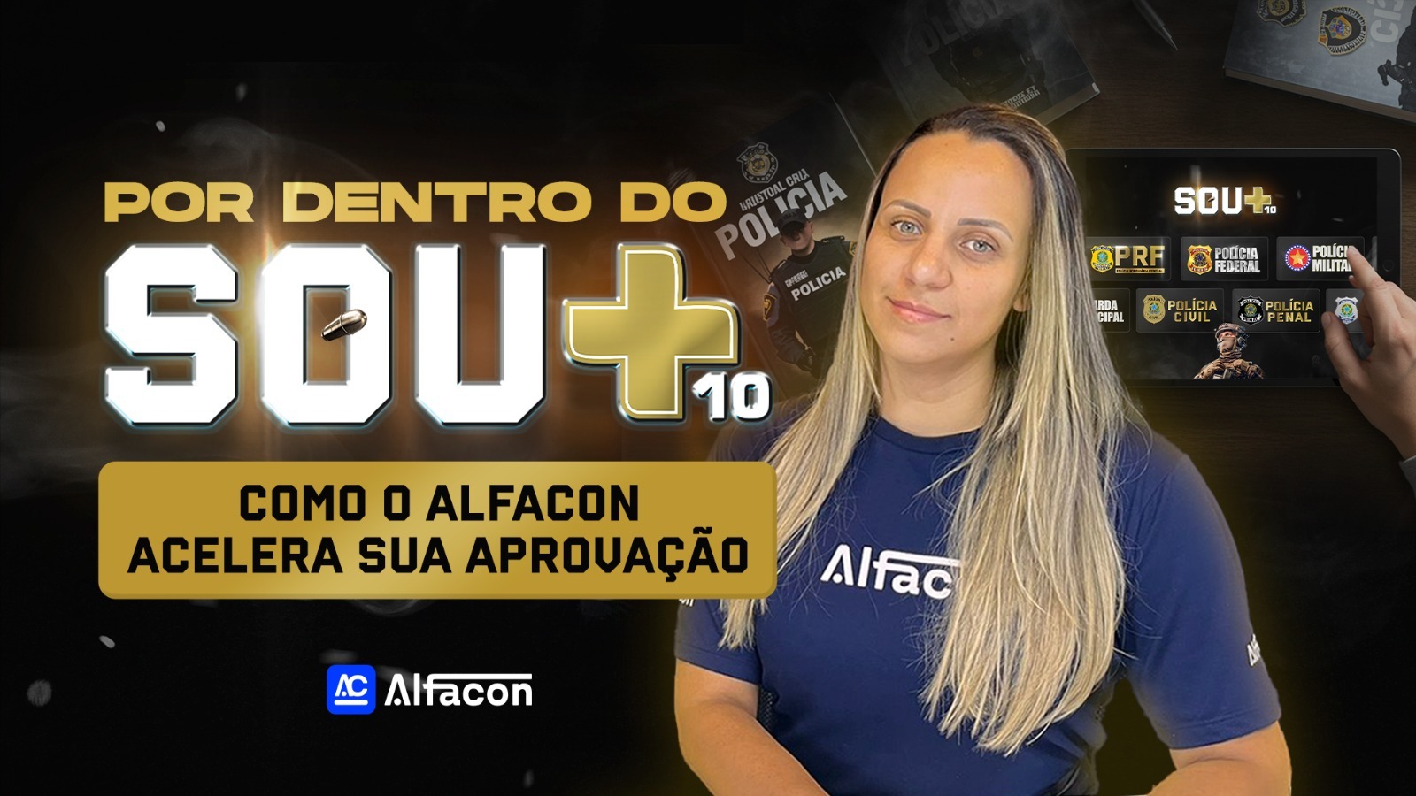 Por dentro do Sou+ Policiais: Como o AlfaCon Acelera sua Aprovação