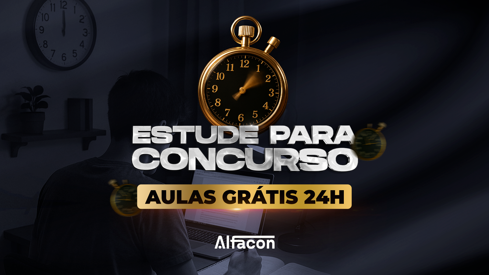 Estude para Concurso 24/7 - Aulas Grátis 24h - ALFACON