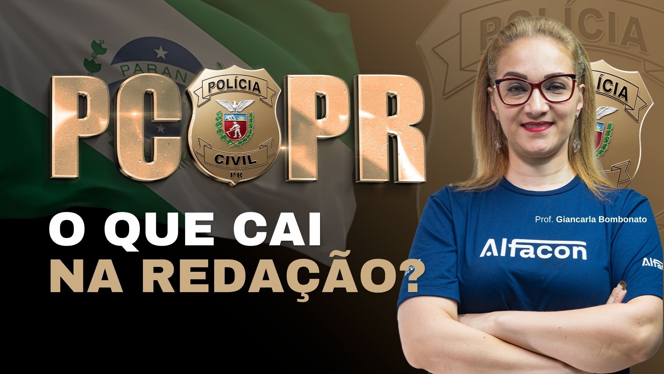 Concurso PCPR aulas gratuitas Redação 2026 Giancarla Bombonato